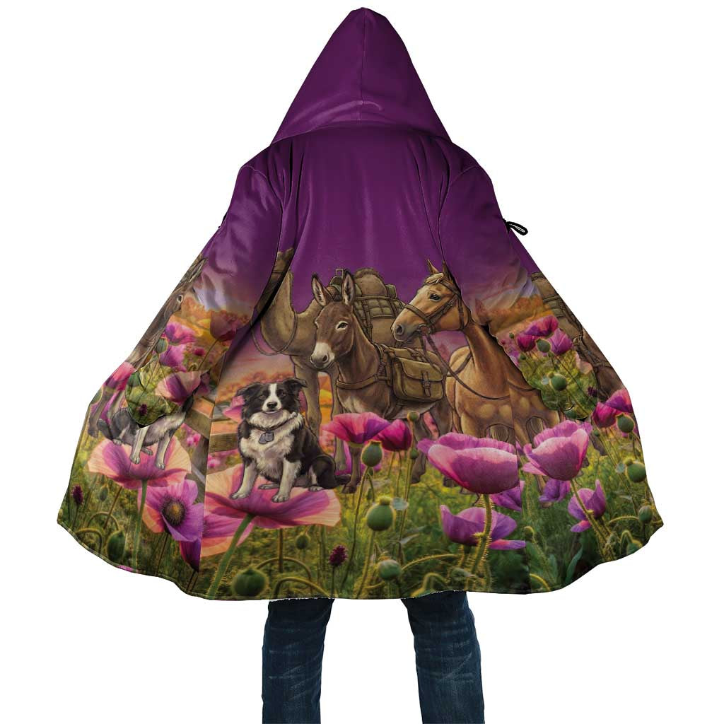 ANZAC Day Cloak Lest We Forget The Animals Of War LT15 Unisex Purple - Polynesian Pride