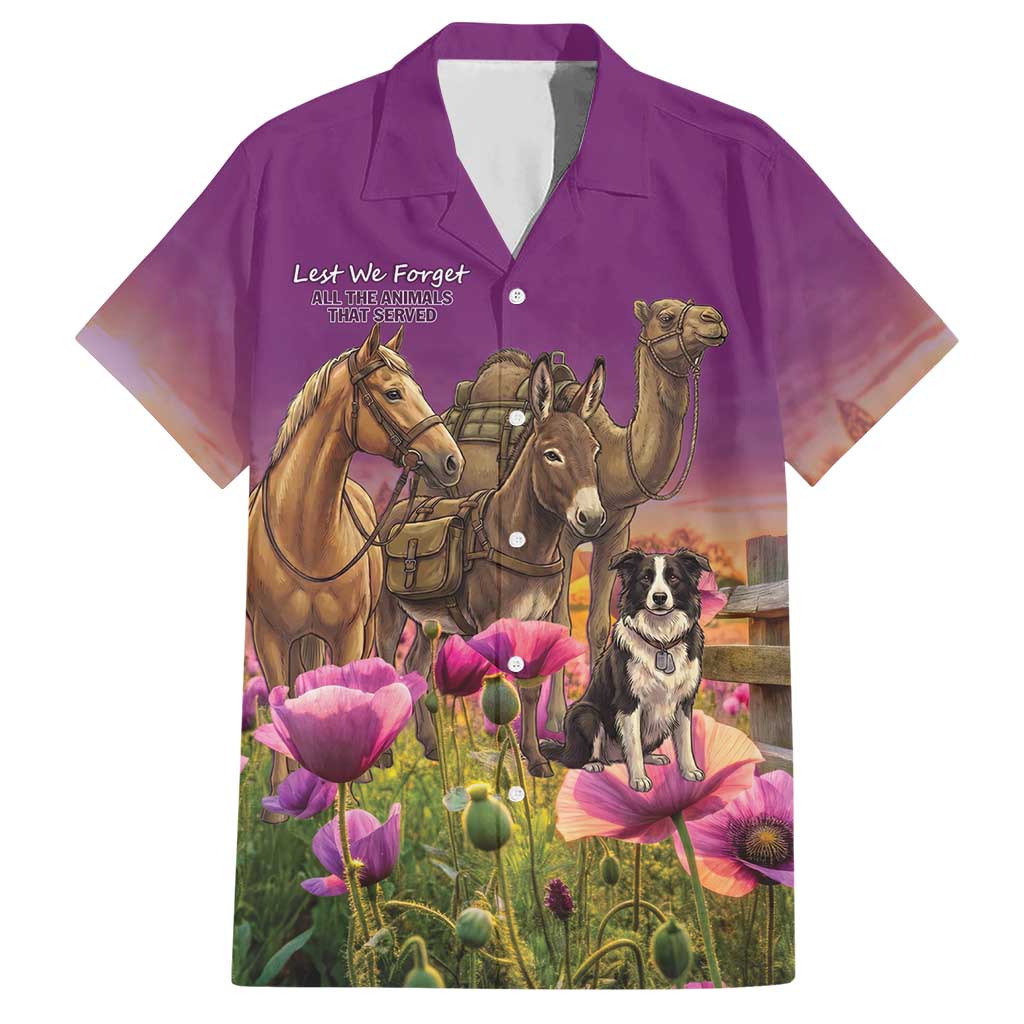 ANZAC Day Hawaiian Shirt Lest We Forget The Animals Of War