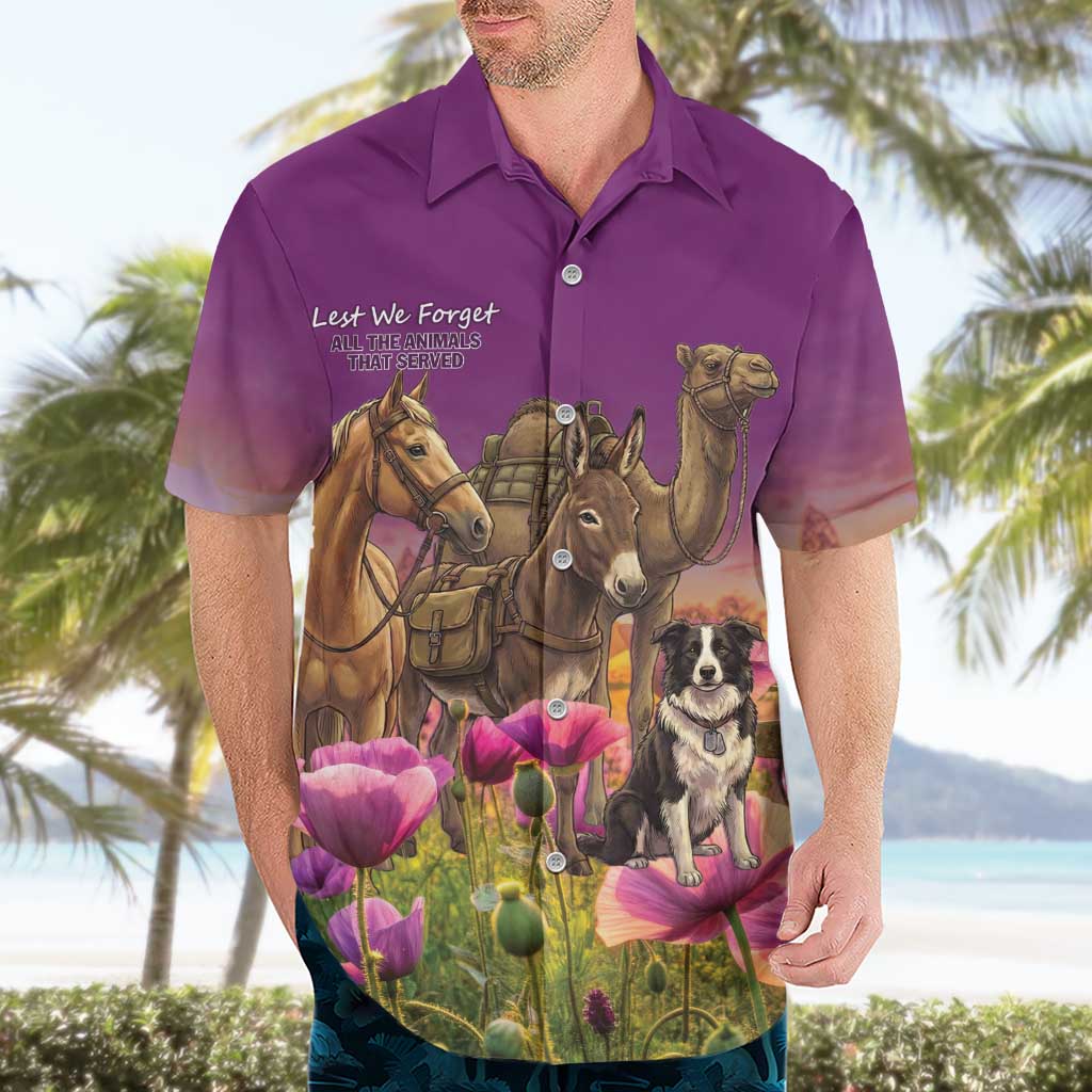 ANZAC Day Hawaiian Shirt Lest We Forget The Animals Of War