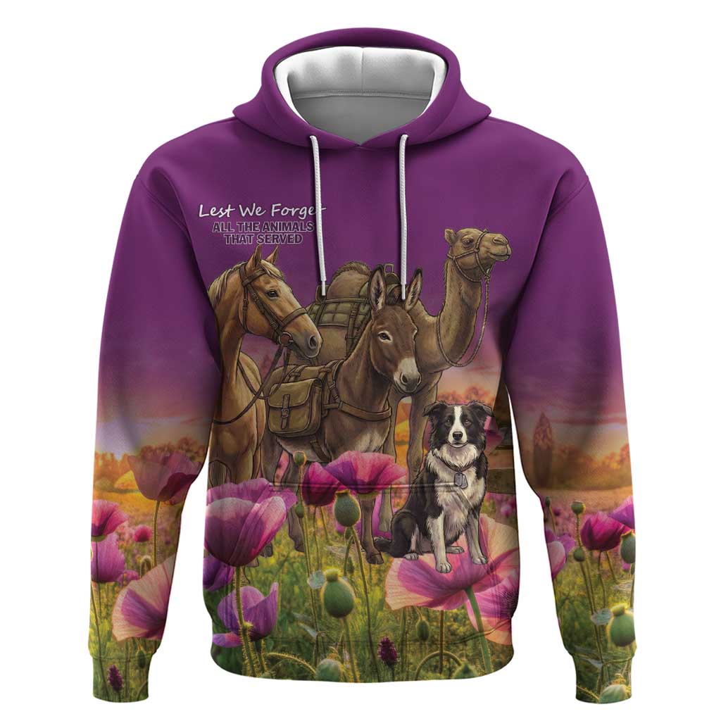 ANZAC Day Hoodie Lest We Forget The Animals Of War