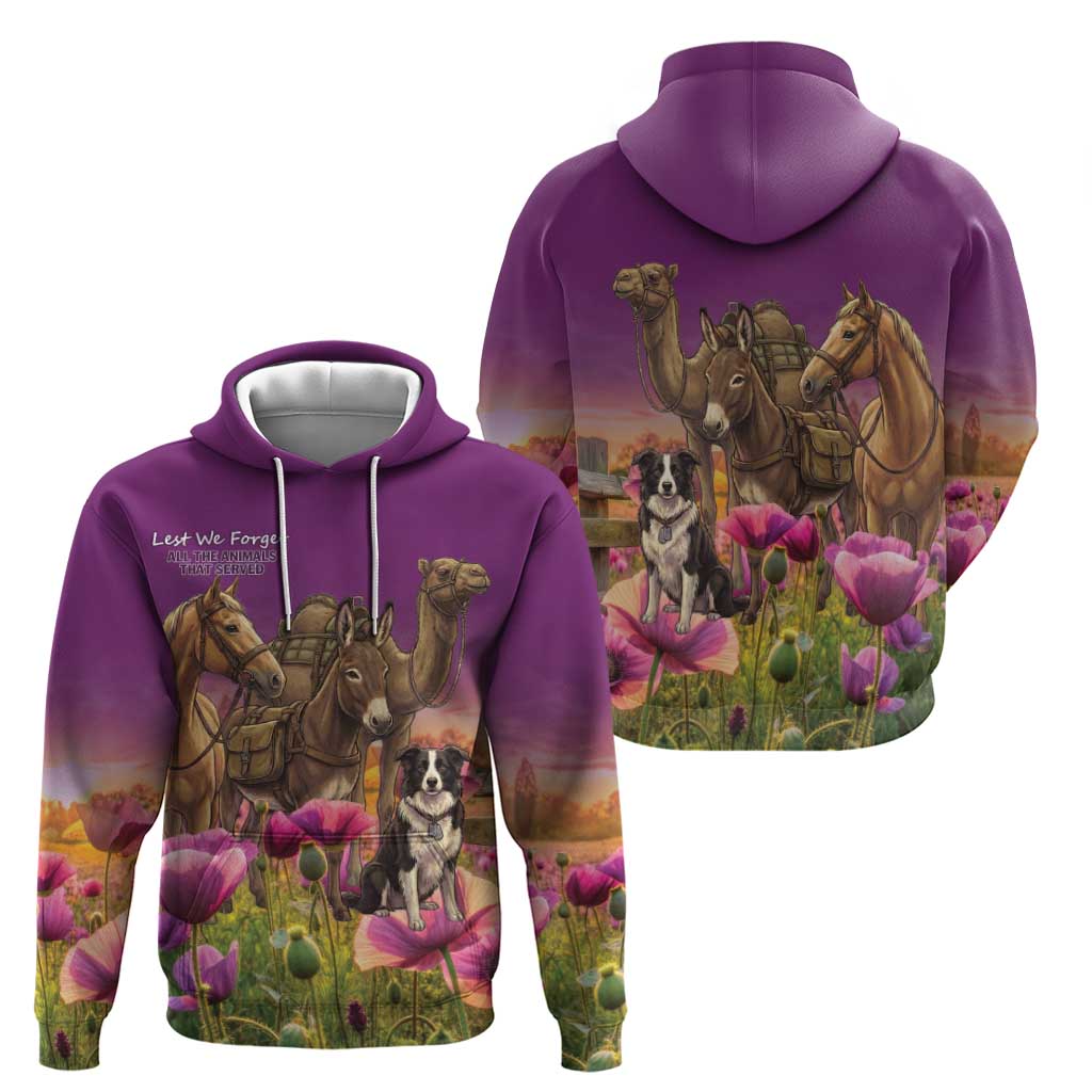 ANZAC Day Hoodie Lest We Forget The Animals Of War