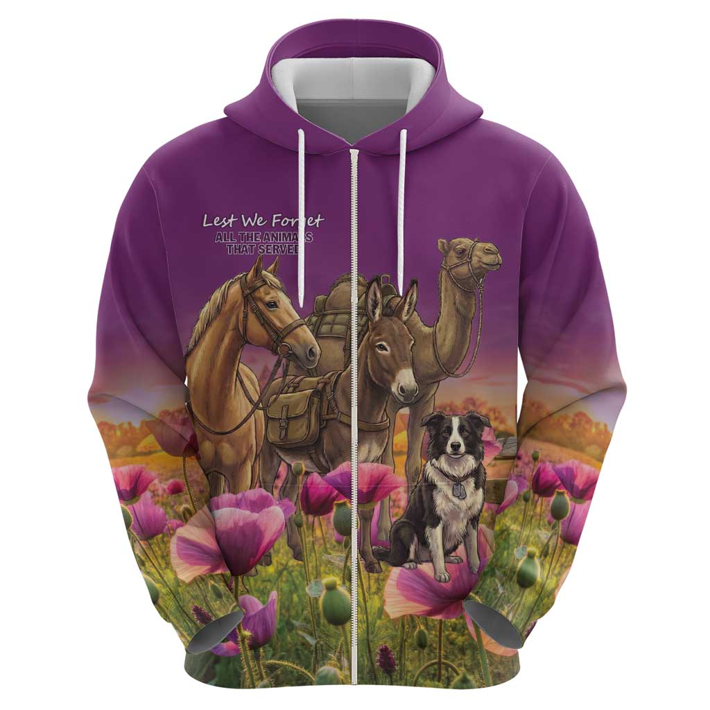 ANZAC Day Hoodie Lest We Forget The Animals Of War