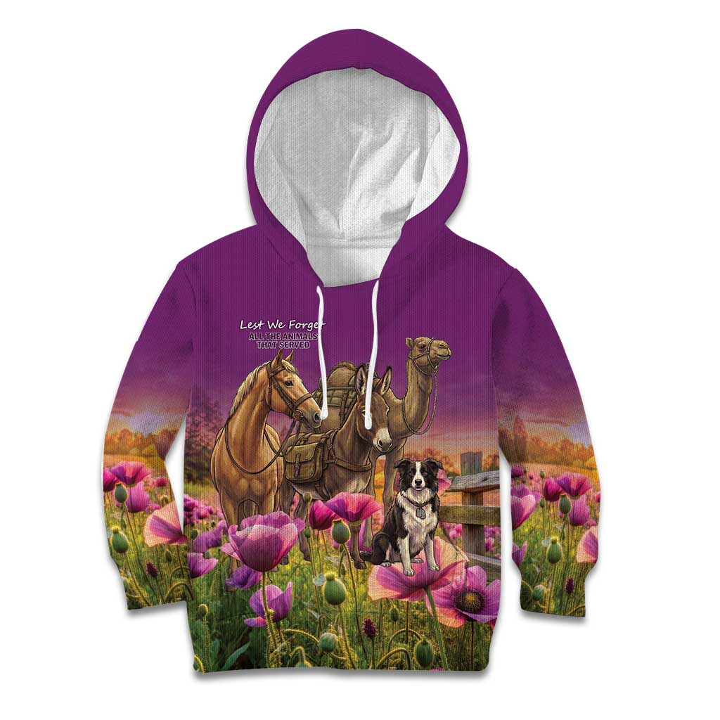 ANZAC Day Kid Hoodie Lest We Forget The Animals Of War