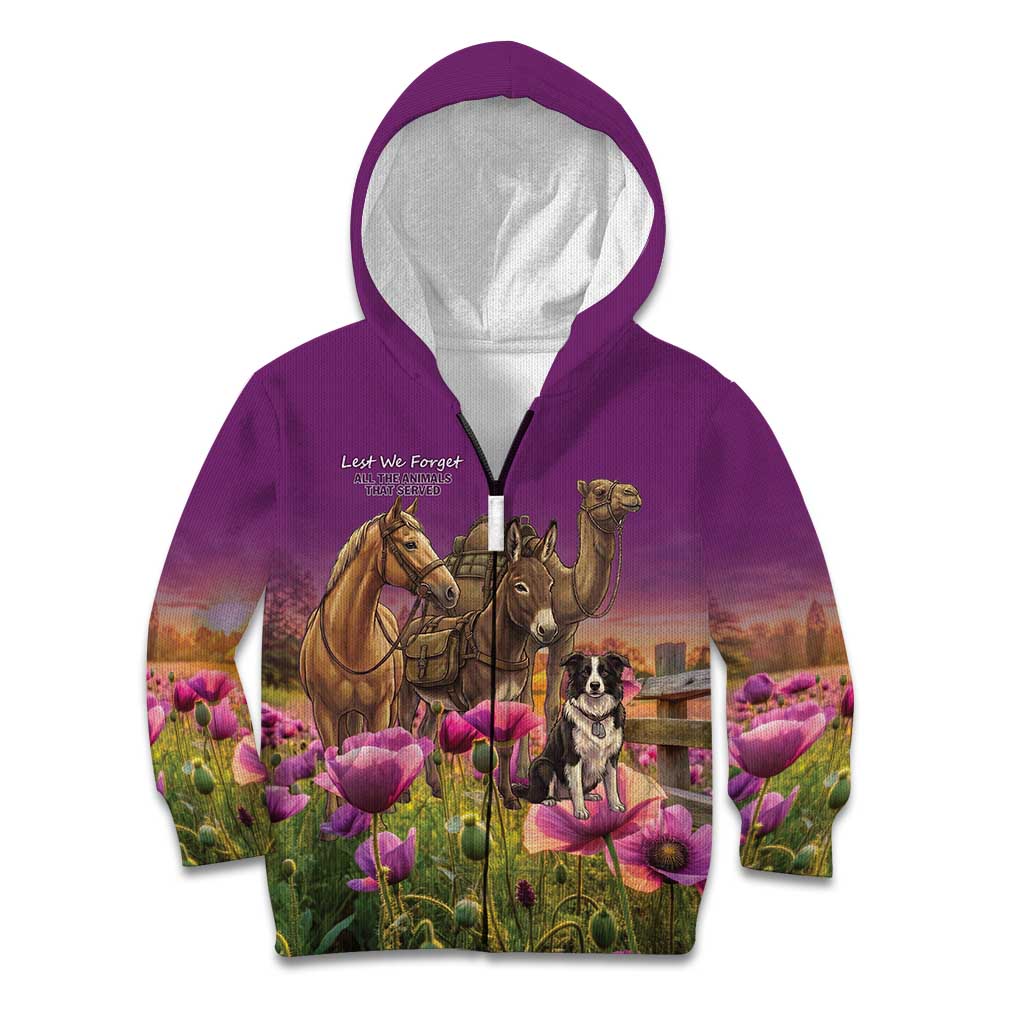 ANZAC Day Kid Hoodie Lest We Forget The Animals Of War
