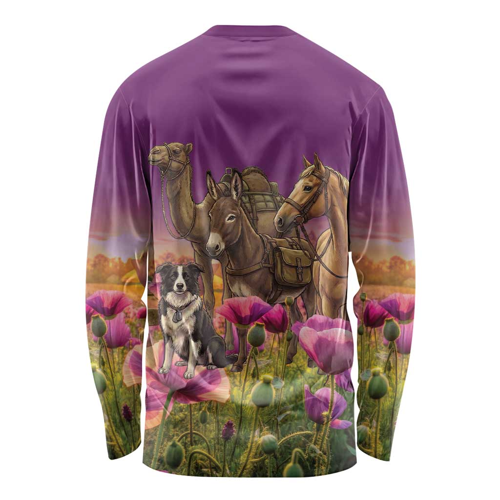 ANZAC Day Long Sleeve Shirt Lest We Forget The Animals Of War LT15 - Polynesian Pride