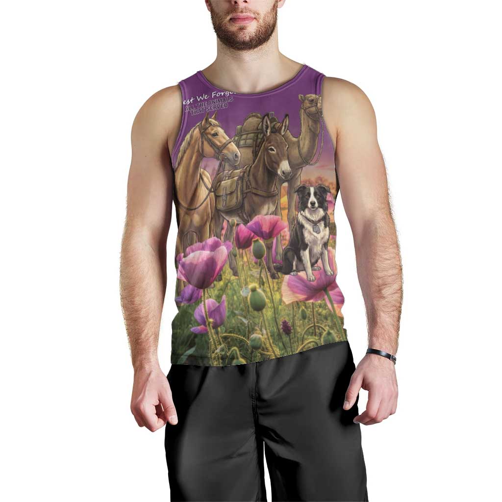 ANZAC Day Men Tank Top Lest We Forget The Animals Of War LT15 - Polynesian Pride