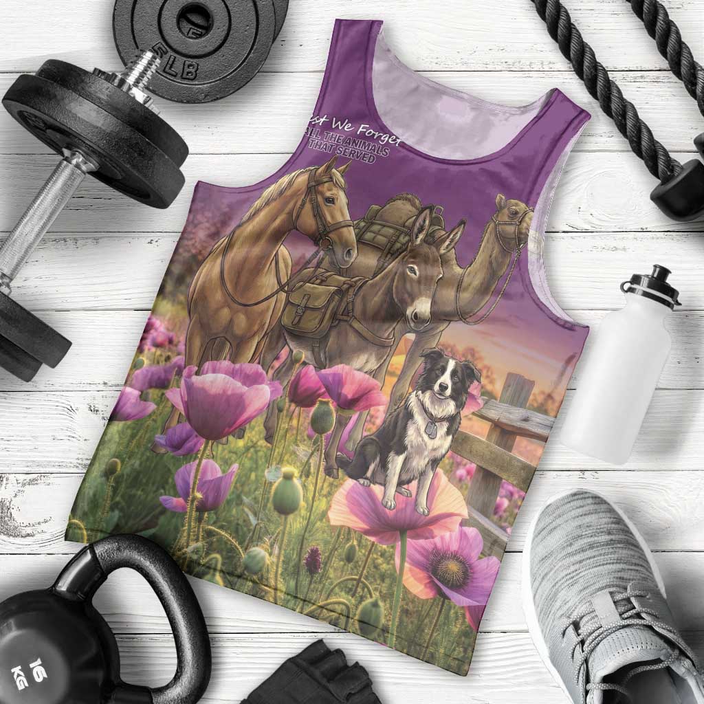 ANZAC Day Men Tank Top Lest We Forget The Animals Of War LT15 - Polynesian Pride