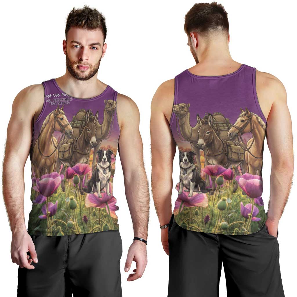 ANZAC Day Men Tank Top Lest We Forget The Animals Of War LT15 - Polynesian Pride