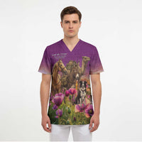 ANZAC Day Scrub Top Lest We Forget The Animals Of War LT15 - Polynesian Pride