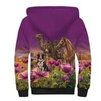 ANZAC Day Sherpa Hoodie Lest We Forget The Animals Of War LT15 - Polynesian Pride