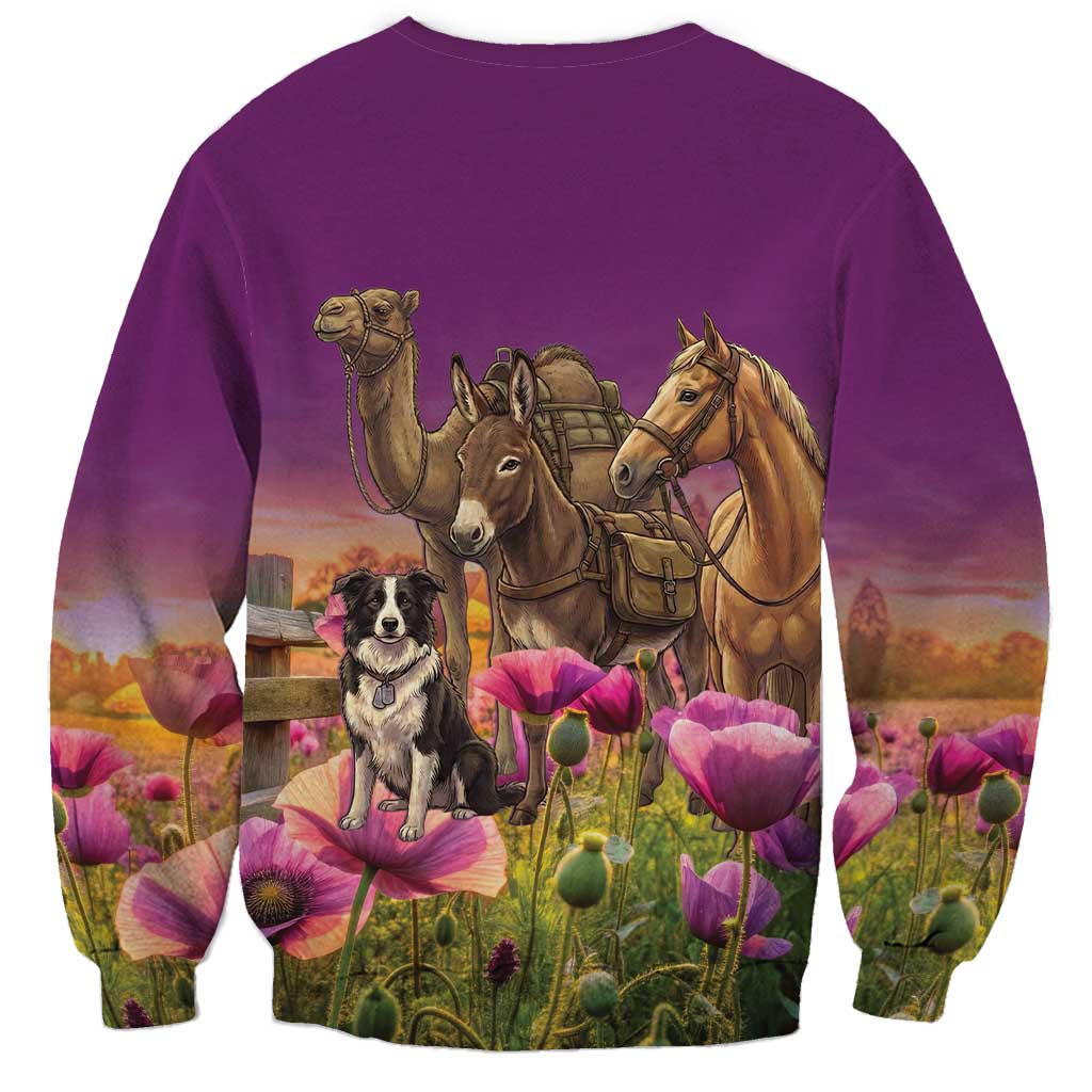 ANZAC Day Sweatshirt Lest We Forget The Animals Of War LT15 - Polynesian Pride
