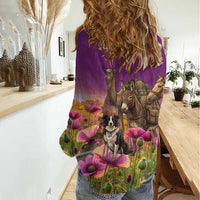 ANZAC Day Women Casual Shirt Lest We Forget The Animals Of War LT15 - Polynesian Pride
