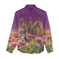 ANZAC Day Women Casual Shirt Lest We Forget The Animals Of War LT15 - Polynesian Pride