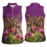 ANZAC Day Women Sleeveless Polo Shirt Lest We Forget The Animals Of War