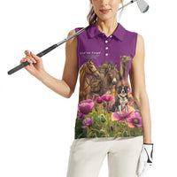 ANZAC Day Women Sleeveless Polo Shirt Lest We Forget The Animals Of War