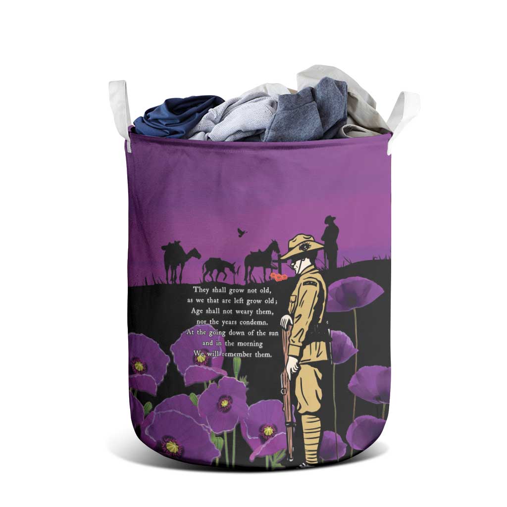 ANZAC Soldier and War Animals Laundry Basket We Will Remember Them LT15 - Polynesian Pride