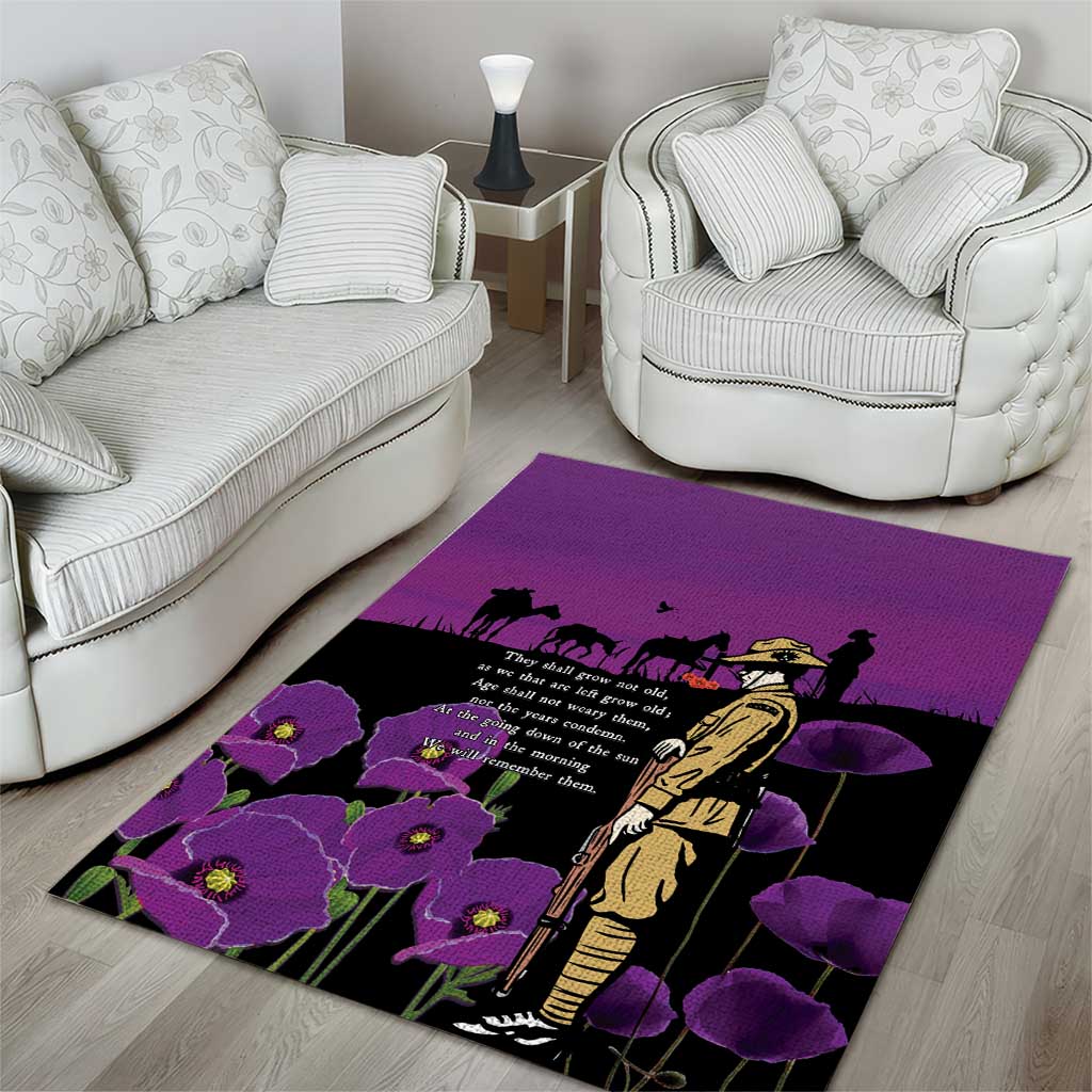 ANZAC Soldier and War Animals Area Rug We Will Remember Them LT15 - Polynesian Pride