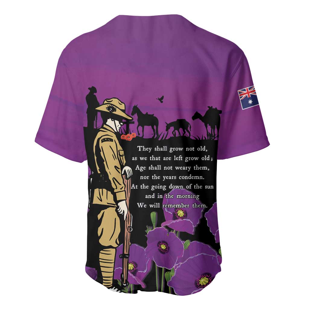 ANZAC Soldier and War Animals Baseball Jersey We Will Remember Them LT15 - Polynesian Pride