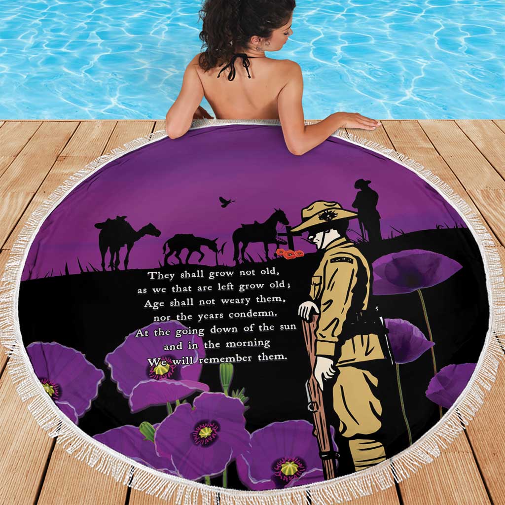 ANZAC Soldier and War Animals Beach Blanket We Will Remember Them LT15 - Polynesian Pride