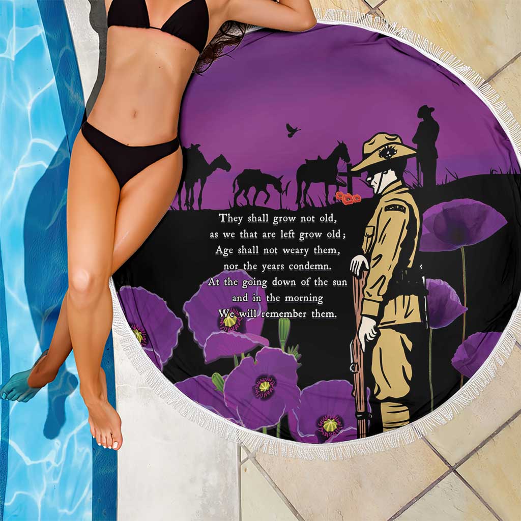 ANZAC Soldier and War Animals Beach Blanket We Will Remember Them LT15 - Polynesian Pride