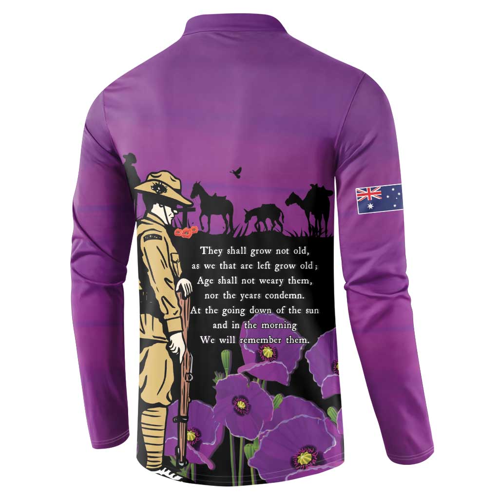 ANZAC Soldier and War Animals Button Sweatshirt We Will Remember Them LT15 - Polynesian Pride