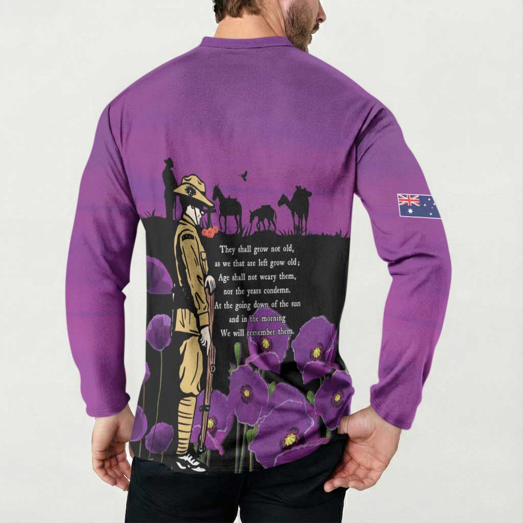 ANZAC Soldier and War Animals Button Sweatshirt We Will Remember Them LT15 - Polynesian Pride