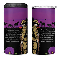 ANZAC Soldier and War Animals 4 in 1 Can Cooler Tumbler We Will Remember Them LT15 One Size: 16 oz Purple - Polynesian Pride