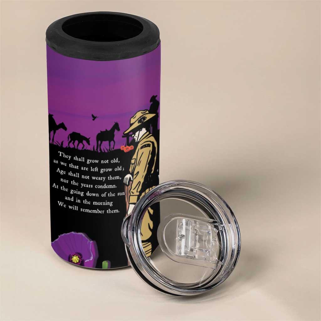 ANZAC Soldier and War Animals 4 in 1 Can Cooler Tumbler We Will Remember Them LT15 - Polynesian Pride