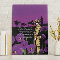 ANZAC Soldier and War Animals Canvas Wall Art We Will Remember Them LT15 Without Frame Purple - Polynesian Pride