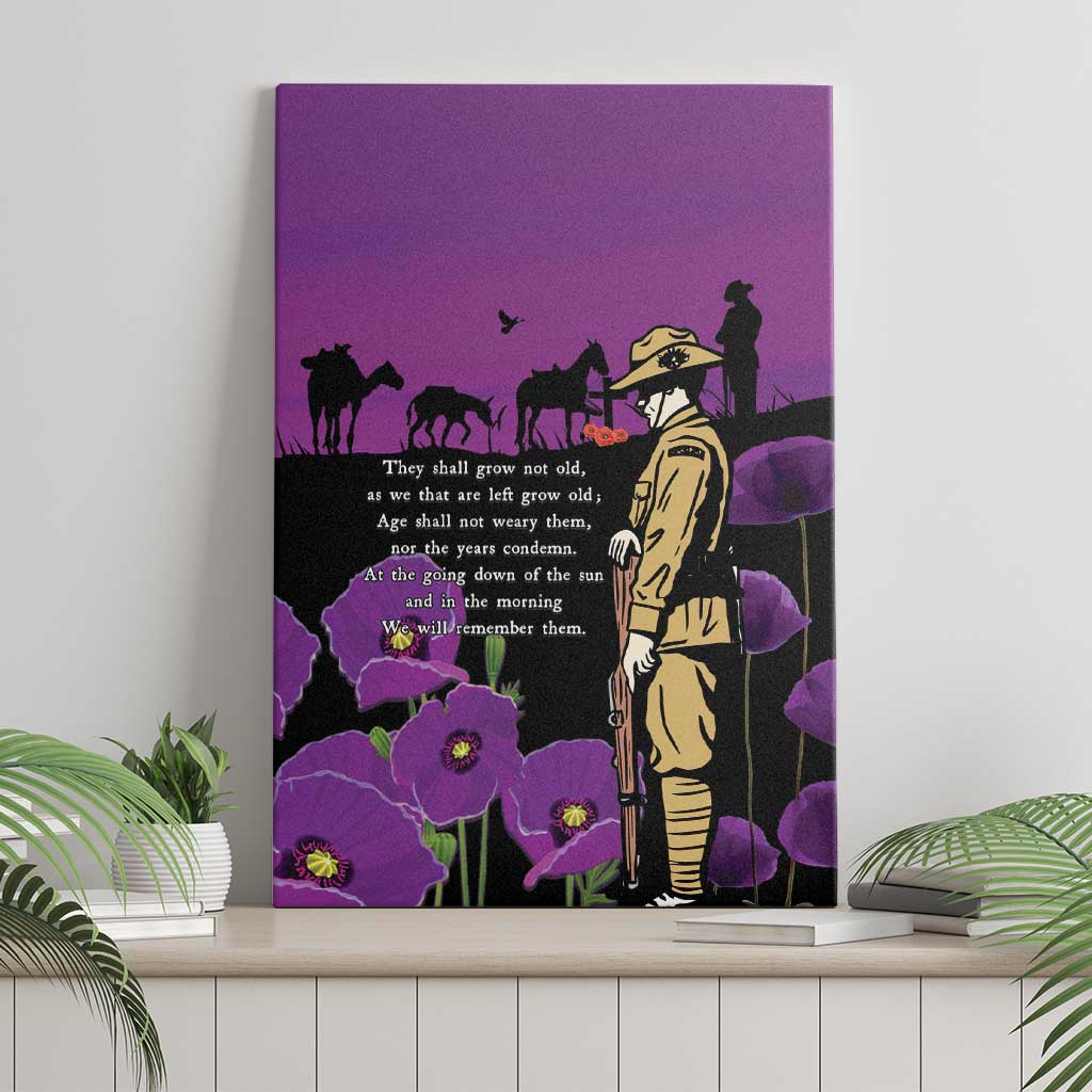 ANZAC Soldier and War Animals Canvas Wall Art We Will Remember Them LT15 - Polynesian Pride