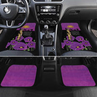 ANZAC Soldier and War Animals Car Mats We Will Remember Them LT15 Set 4pcs Purple - Polynesian Pride