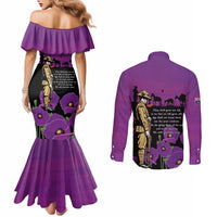 ANZAC Soldier and War Animals Couples Matching Mermaid Dress and Long Sleeve Button Shirt We Will Remember Them LT15 - Polynesian Pride