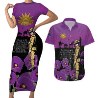 ANZAC Soldier and War Animals Couples Matching Short Sleeve Bodycon Dress and Hawaiian Shirt We Will Remember Them