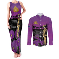 ANZAC Soldier and War Animals Couples Matching Tank Maxi Dress and Long Sleeve Button Shirt We Will Remember Them LT15 Purple - Polynesian Pride