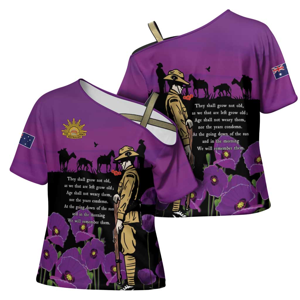 ANZAC Soldier and War Animals Cross Shoulder Shirt We Will Remember Them LT15 - Polynesian Pride