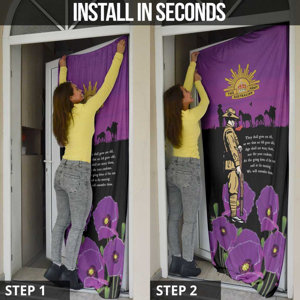ANZAC Soldier and War Animals Door Cover We Will Remember Them
