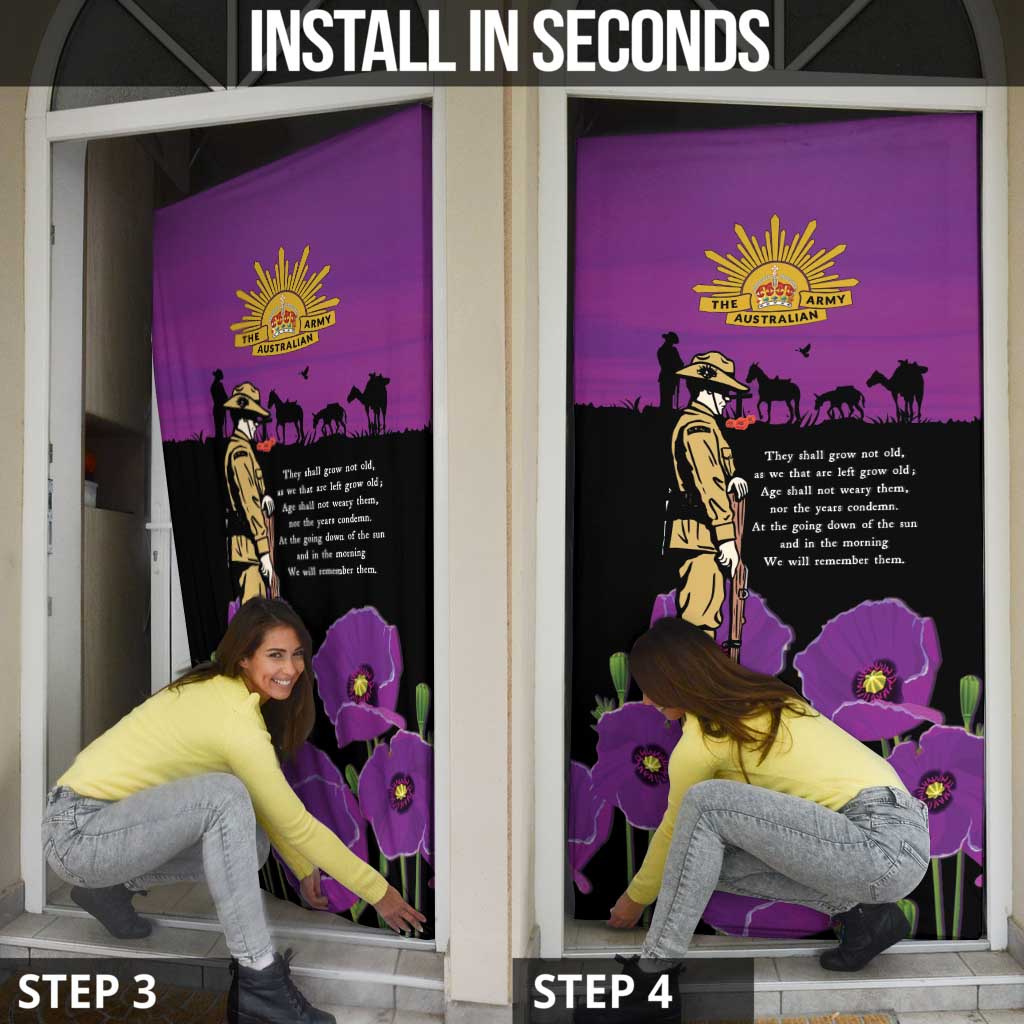 ANZAC Soldier and War Animals Door Cover We Will Remember Them