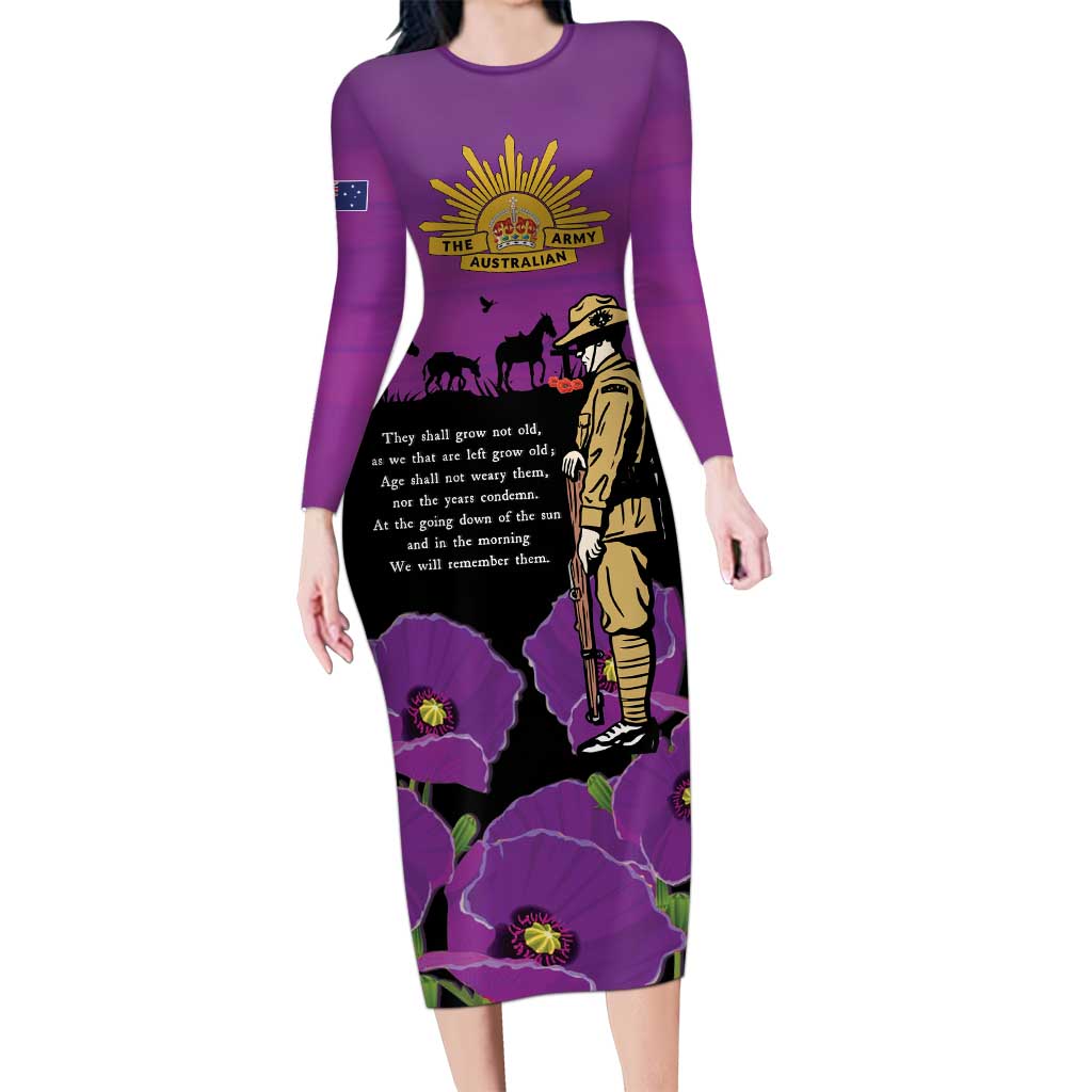 ANZAC Soldier and War Animals Family Matching Long Sleeve Bodycon Dress and Hawaiian Shirt We Will Remember Them
