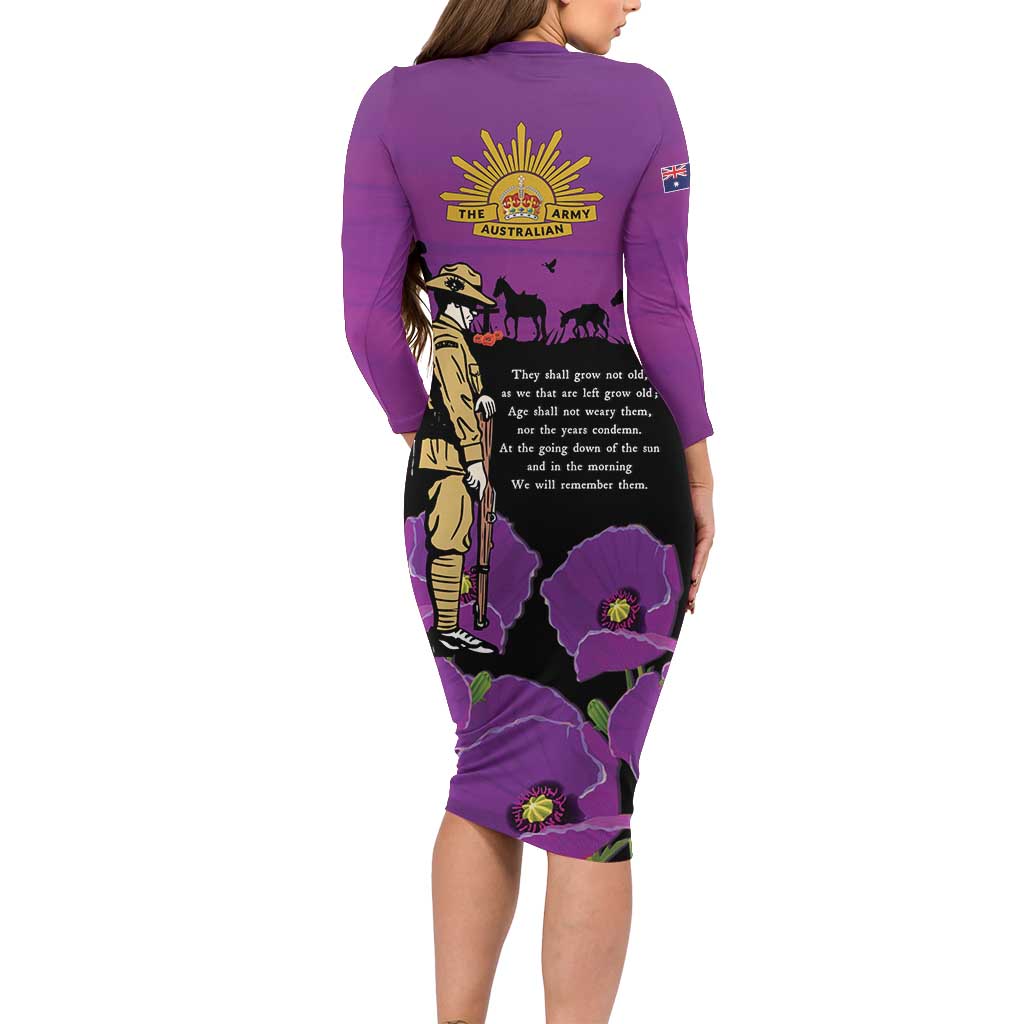 ANZAC Soldier and War Animals Family Matching Long Sleeve Bodycon Dress and Hawaiian Shirt We Will Remember Them