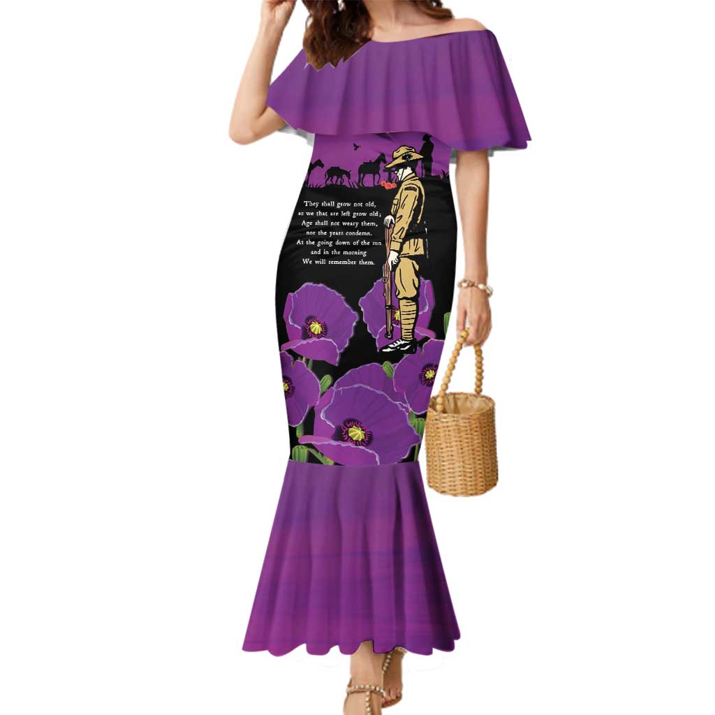 ANZAC Soldier and War Animals Family Matching Mermaid Dress and Hawaiian Shirt We Will Remember Them