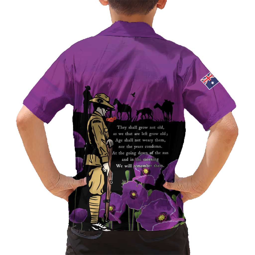 ANZAC Soldier and War Animals Family Matching Off The Shoulder Long Sleeve Dress and Hawaiian Shirt We Will Remember Them