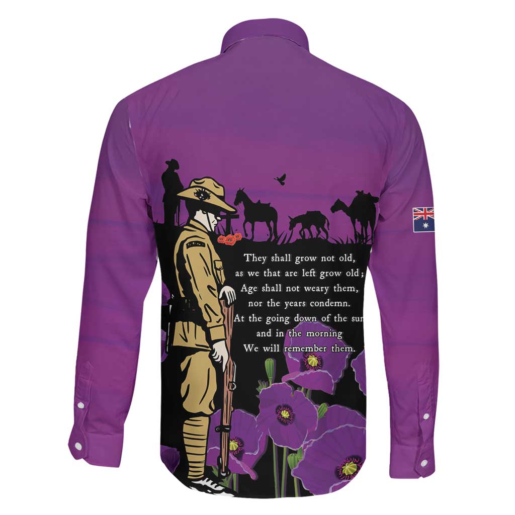 ANZAC Soldier and War Animals Family Matching Off The Shoulder Long Sleeve Dress and Hawaiian Shirt We Will Remember Them
