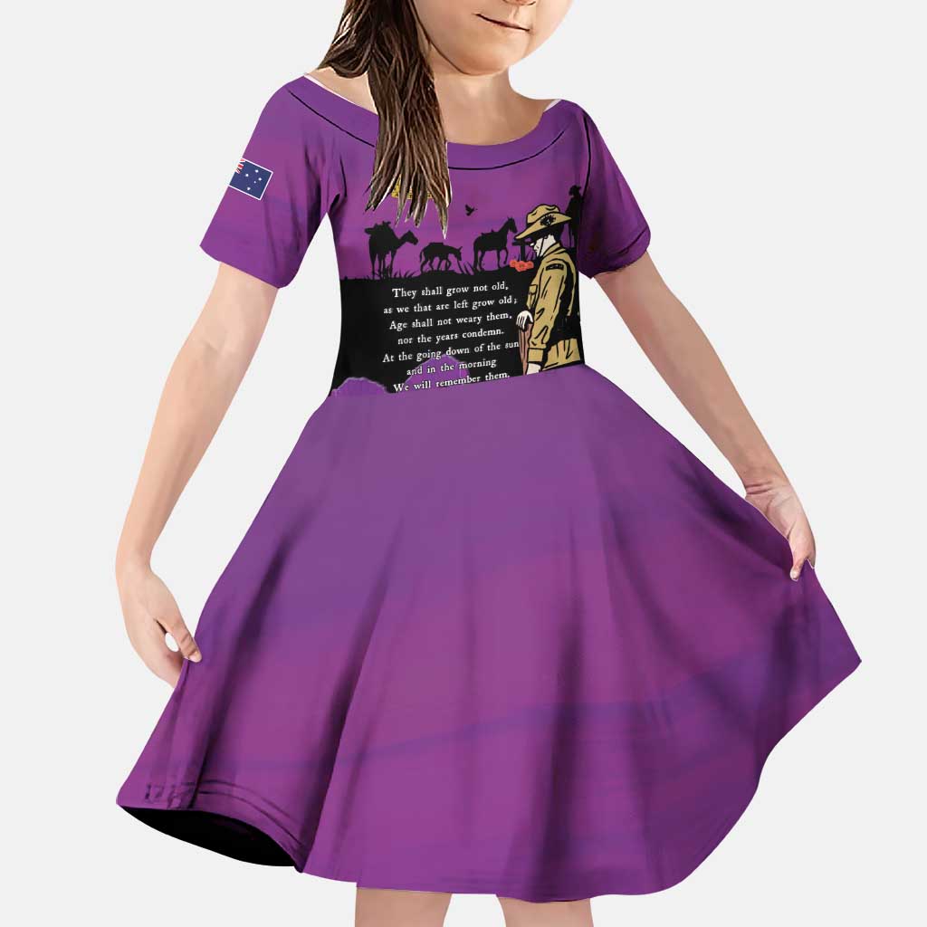 ANZAC Soldier and War Animals Family Matching Off Shoulder Short Dress and Hawaiian Shirt We Will Remember Them