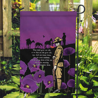 ANZAC Soldier and War Animals Garden Flag We Will Remember Them LT15 Garden Flag Purple - Polynesian Pride