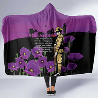 ANZAC Soldier and War Animals Hooded Blanket We Will Remember Them LT15 One Size Purple - Polynesian Pride