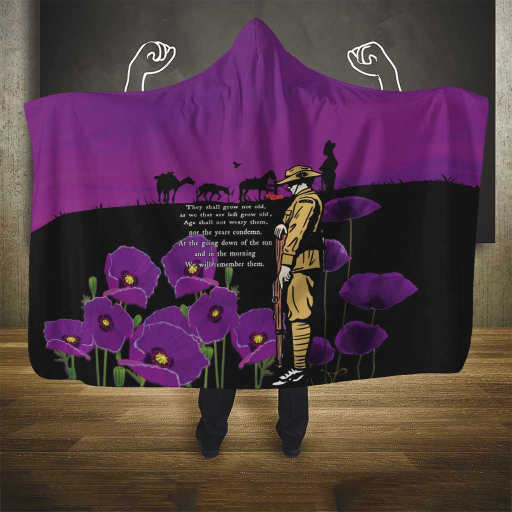 ANZAC Soldier and War Animals Hooded Blanket We Will Remember Them LT15 - Polynesian Pride
