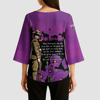 ANZAC Soldier and War Animals Kimono Sleeve Blouse We Will Remember Them LT15 - Polynesian Pride