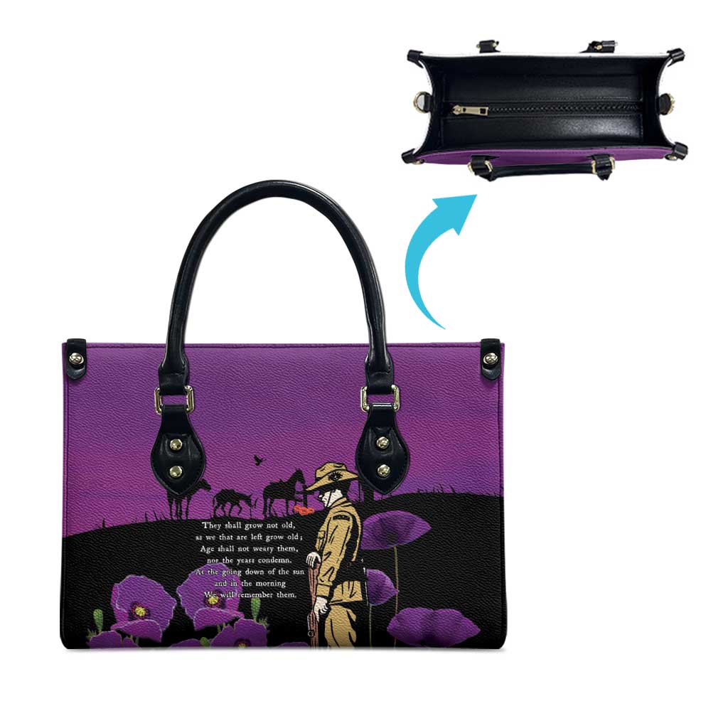 ANZAC Soldier and War Animals Leather Bag We Will Remember Them LT15 - Polynesian Pride