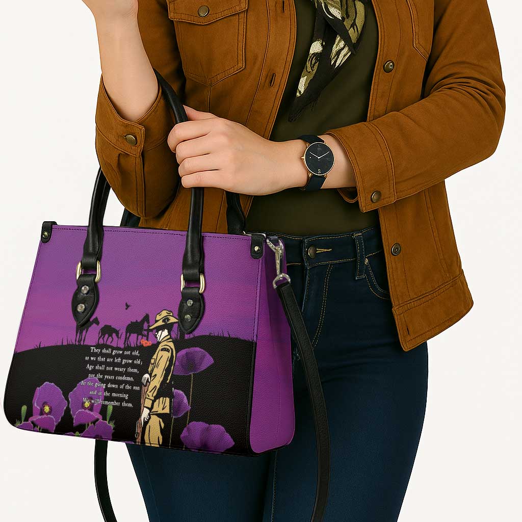 ANZAC Soldier and War Animals Leather Bag We Will Remember Them LT15 - Polynesian Pride