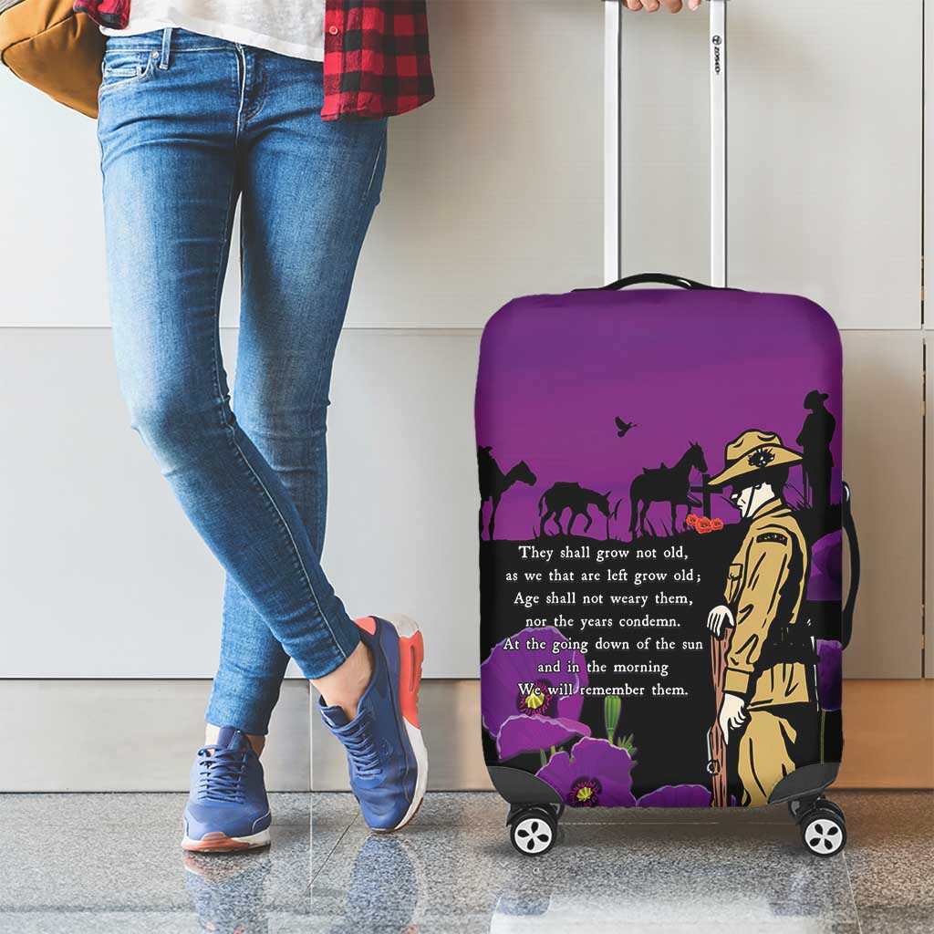 ANZAC Soldier and War Animals Luggage Cover We Will Remember Them LT15 - Polynesian Pride